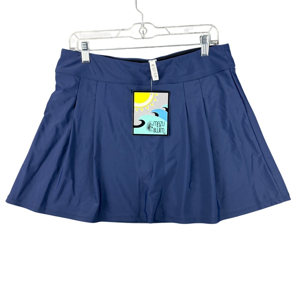 NEW Mazu Swim Size 14 Navy Blue Athletic Skort‎ Skirt Style Swim Cover Up Skirt